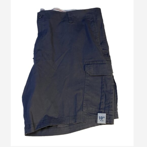 George Cargo Shorts Men Size 46 Dark Gray 6 Pocket Zip/Button Stretch Inseam 10" - Picture 2 of 3